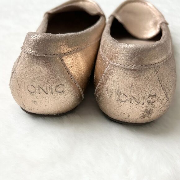 Vionic Debbie Metallic Rose Gold Leather Loafer Size 8.5 - Picture 4 of 6